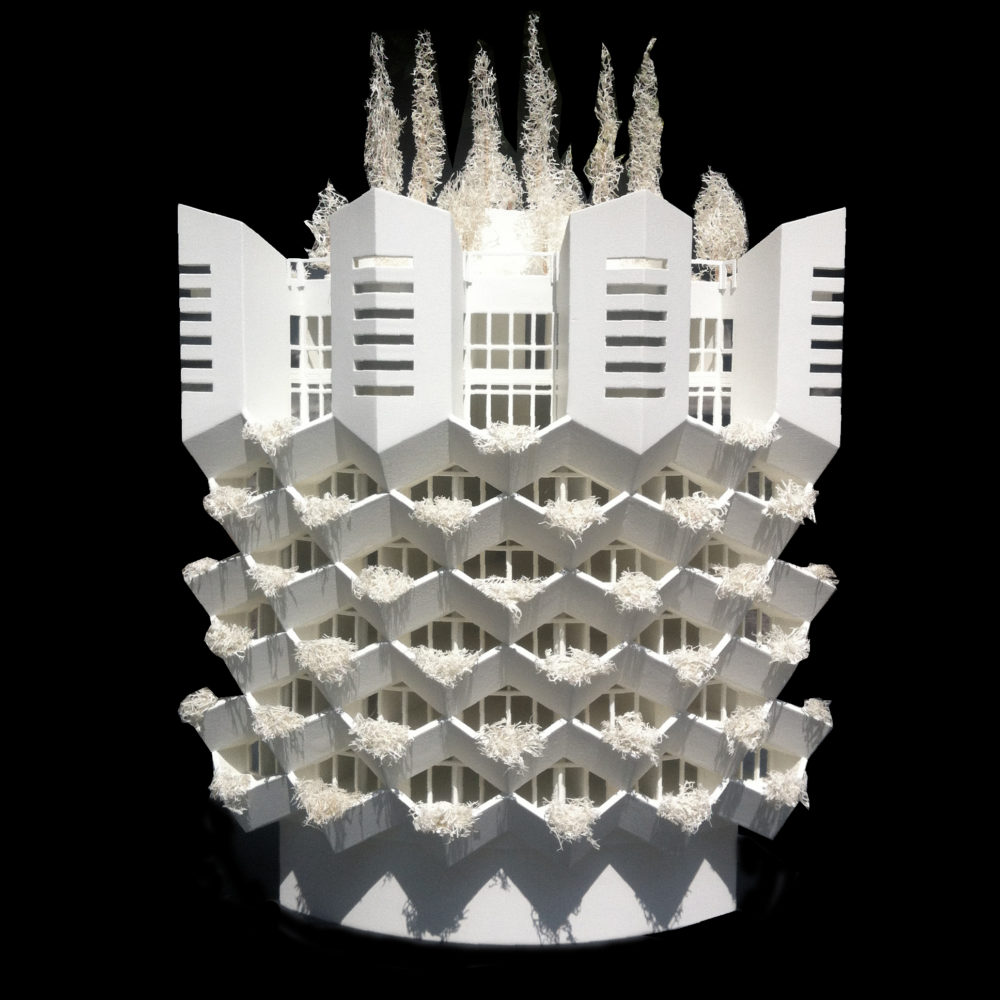 modello-architettura-Torre-de-Credes-Mario-Botta